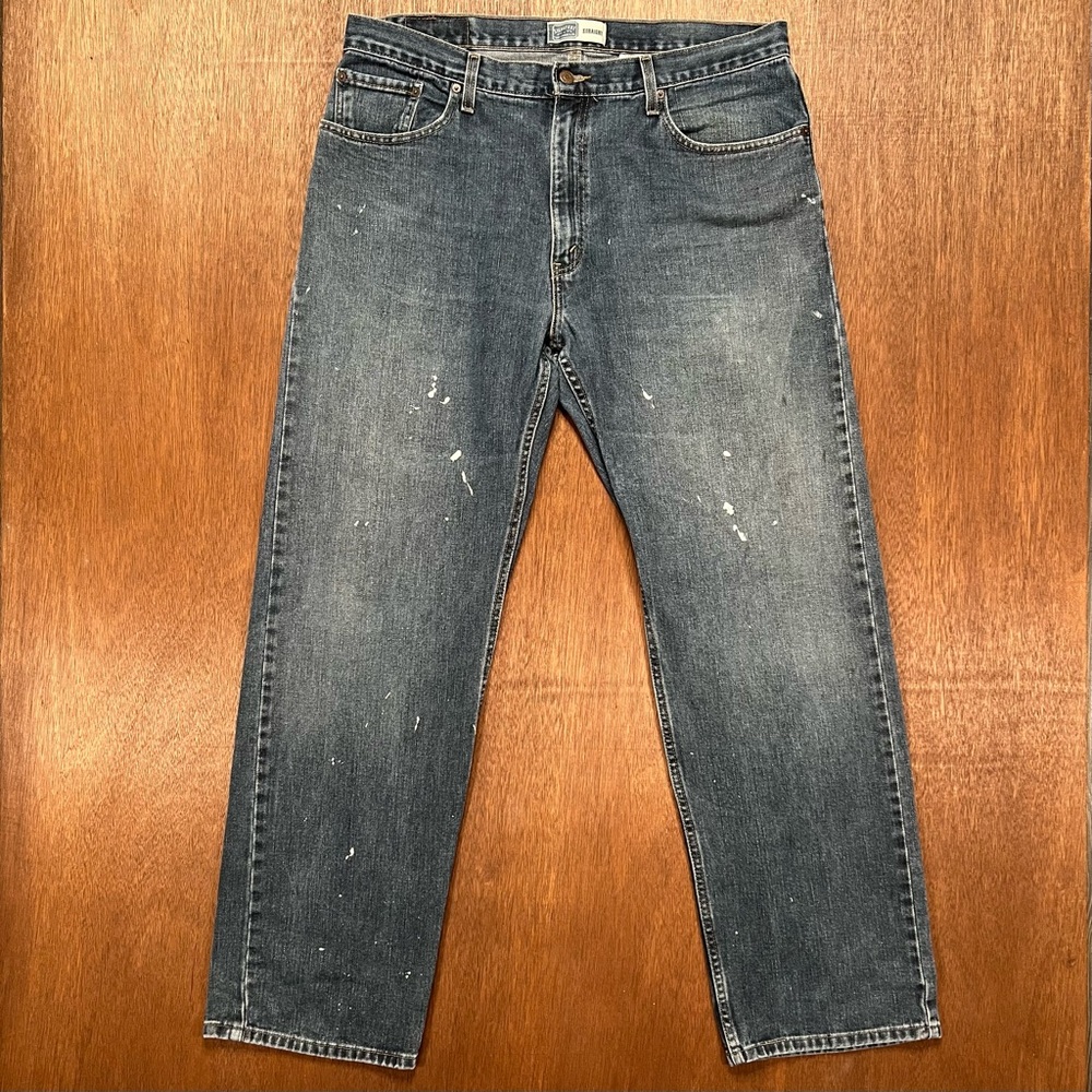 Signature Levi Strauss Straight Leg Paint Splatter Jeans 38x34